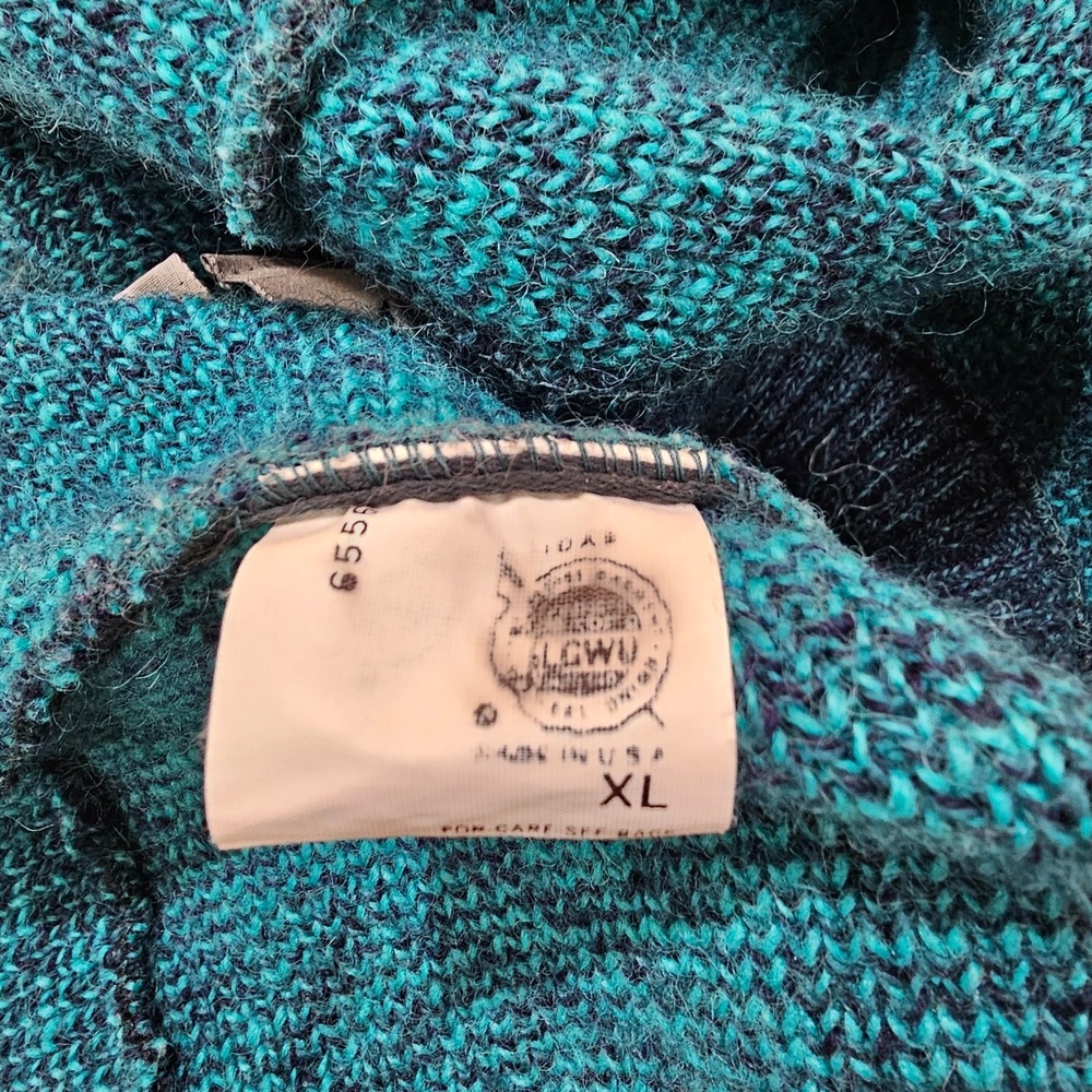 Vintage Men's Robert Bruce Wool Blend Sweater Size XL Teal Blue‎ Union Label USA - Picture 7 of 8